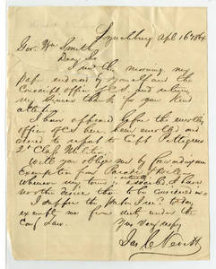 Letters to William Smith from Vance-Virginia Military Institute (VMI)