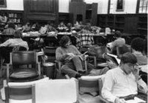 Studying in the Stetson Library reserve room