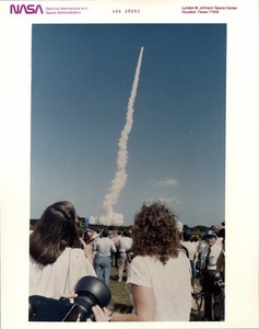 Morgan and McAuliffe Watching Challenger Launch, October 1985 (2)
