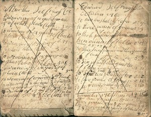 Pages from Simeon Clark account book, 1760