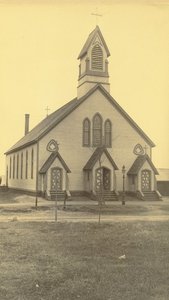 First Catholic church building in Amherst