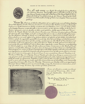 Reading of the original charter 459, 1958