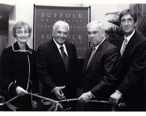 Ribbon cutting ceremony for Suffolk University's 10 West Street residence hall