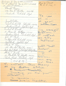 Handwritten draft written by Jim O'Leary and final draft of letter signed by Joe Moakley regarding a meeting with representatives from Boston Public Schools, 3 December 1974
