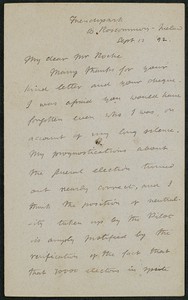 Letter, September 12, 1892, Douglas Hyde to James Jeffrey Roche