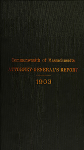 Report of the attorney general for the year ending January 20, 1904