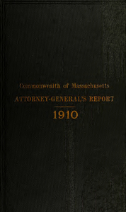 Report of the attorney general for the year ending January 18, 1911