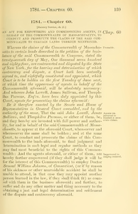 1784 Chap. 0060 An Act For Empowering And Commissioning Agents, In Behalf Of The Commonwealth Of Massachusetts, To Conduct And Prosecute The Claims Of The Said Commonwealth To Certain Lands Therein Mentioned.