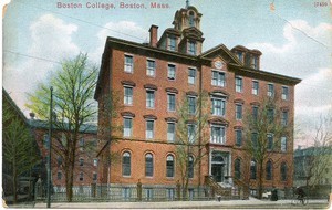 Boston College South End campus exterior, postcard