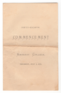 Amherst College Commencement program, 1879 July 3