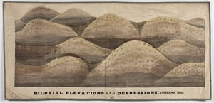 Orra White Hitchcock drawing of diluvial elevations and depressions, Amherst, Massachusetts