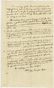 Minutes of a meeting of the Church of Christ of the Congregational order, 1821 April 11