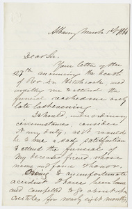 James Hall letter to William Augustus Stearns, 1864 March 1
