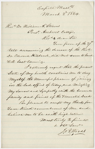 Josiah B. Woods letter to William Augustus Stearns, 1864 March 2