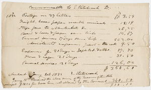 Edward Hitchcock geological survey expense account, 1832 January