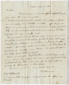 Benjamin Silliman letter to Edward Hitchcock, 1831 May 21