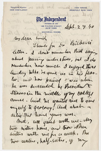 William Hayes Ward letter to Emily Hitchcock Terry, 1910 September 27