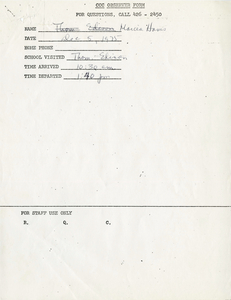 Citywide Coordinating Council daily monitoring report for Thomas A. Edison K8 School by Marcia Hams, 1975 December 5