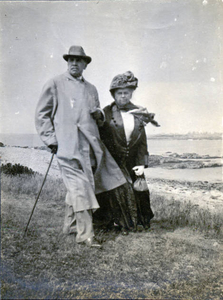 My great-grandparents enjoy a walk by the shore on Gunning Point