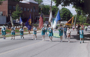 Stoneham Girl Scout Color Guard--Memorial Day Parade 2004
