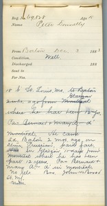 Tewksbury Almshouse Intake Record: Donnelly, Peter