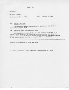 Memo #185, Cosponsorship of Bills