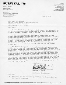 Letter to Paul E. Tsongas from Donald W. Gardner, Jr. and Herbert M. Oshan
