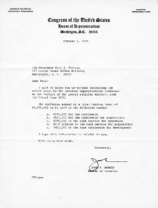 Letter to Paul E. Tsongas from John P. Murtha