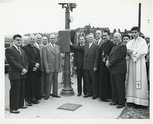 Traffic light at Parker and Ruggles Streets blessed and placed in operation