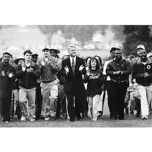 President Bill Clinton and students