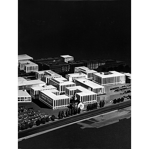 Architectural model of the Northeastern University Boston campus