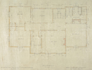 Second floor plan, 1/4 inch scale, residence of Mrs. Charles C. Pomeroy [Edith Burnet (Mrs. Charles Coolidge Pomeroy)], "Seabeach", Newport, R. I., 1900.