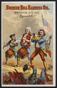 Trade card for Bunker Hill Harness Oil, Brooks Oil Co., Cleveland, Ohio, undated