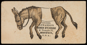Trade card for Lewando's French Dye House, 17 Temple Place, Boston, Mass., undated
