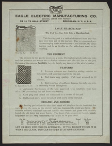 Circular for the Eagle Electric Manufacturing Co., 57 to 79 Hall Street, Brooklyn, New York