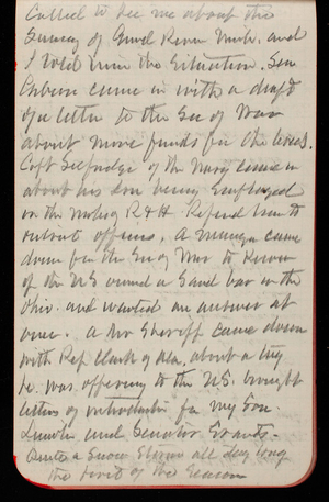 Thomas Lincoln Casey Notebook, February 1890-April 1890, 60, Called to see me about the
