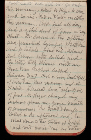 Thomas Lincoln Casey Notebook, October 1891-December 1891, 46, [illegible] night and did not go out