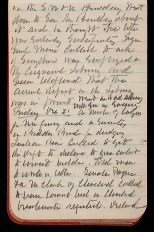 Thomas Lincoln Casey Notebook, November 1888-January 1889, 60, in the S W of the building