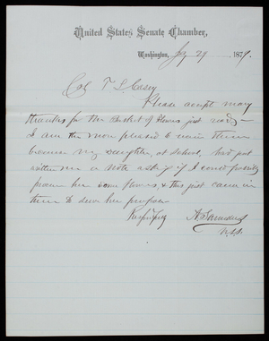 A. Saunders to Thomas Lincoln Casey, January 29, 1879