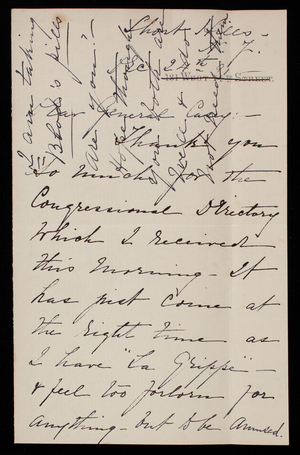Anne Rhea Weir to Thomas Lincoln Casey, December 24, 1891