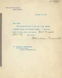 Letter from Theodore Roosevelt to Richard Middlecott Saltonstall, 26 January 1907