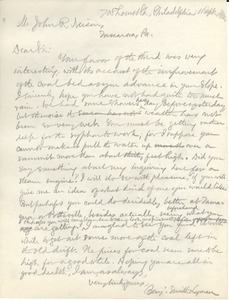 Letter from Benjamin Smith Lyman to John R. Neison