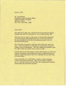 Letter from Mark H. McCormack to David R. Foster