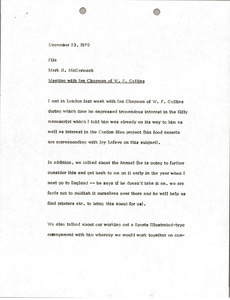 Memorandum from Mark H. McCormack to Ian Chapman file