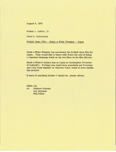 Memorandum from Mark H. McCormack to Arthur J. Lafave Jr.