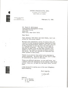 Letter from Hicks B. Waldron to Mark H. McCormack