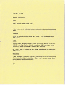 Memorandum from Judy A. Chilcote to Mark H. McCormack