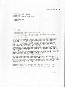 Letter from Mark H. McCormack to Keith Mackenzie