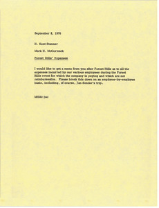 Memorandum from Mark H. McCormack to H. Kent Stanner