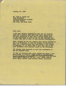 Letter from Mark H. McCormack to John E. Grimm